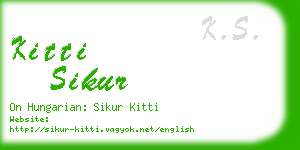 kitti sikur business card